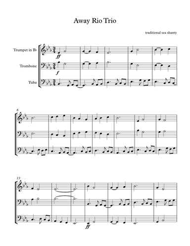 Away Rio Trio (arr. Ronald Batkiewicz)