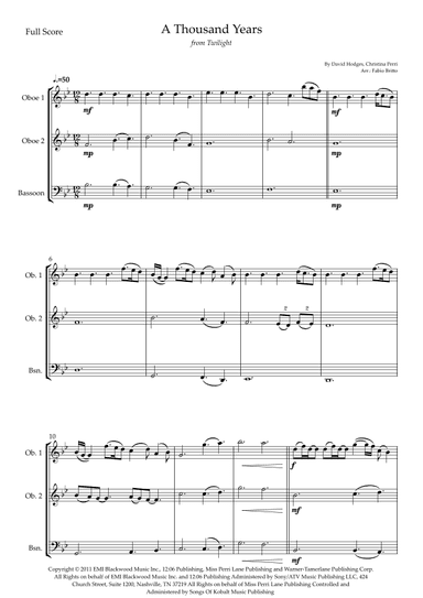 A Thousand Years (arr. Fabio Britto)