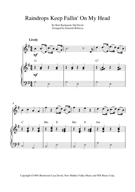 Raindrops Keep Fallin' On My Head (arr. Kaiserin Rebecca)