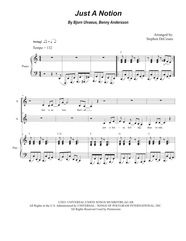 Just A Notion (arr. Stephen DeCesare)