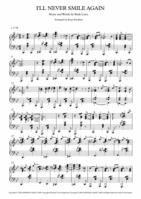I'll Never Smile Again (arr. Kaan Karahan)