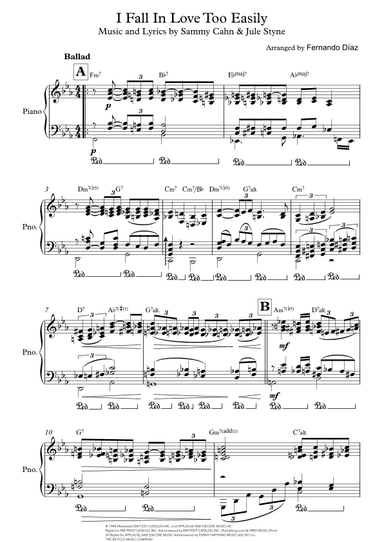 I Fall In Love Too Easily (arr. Fernando Diaz)
