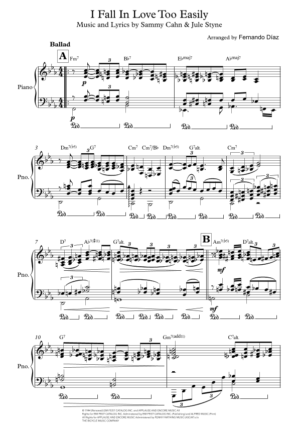 I Fall In Love Too Easily (arr. Fernando Diaz)