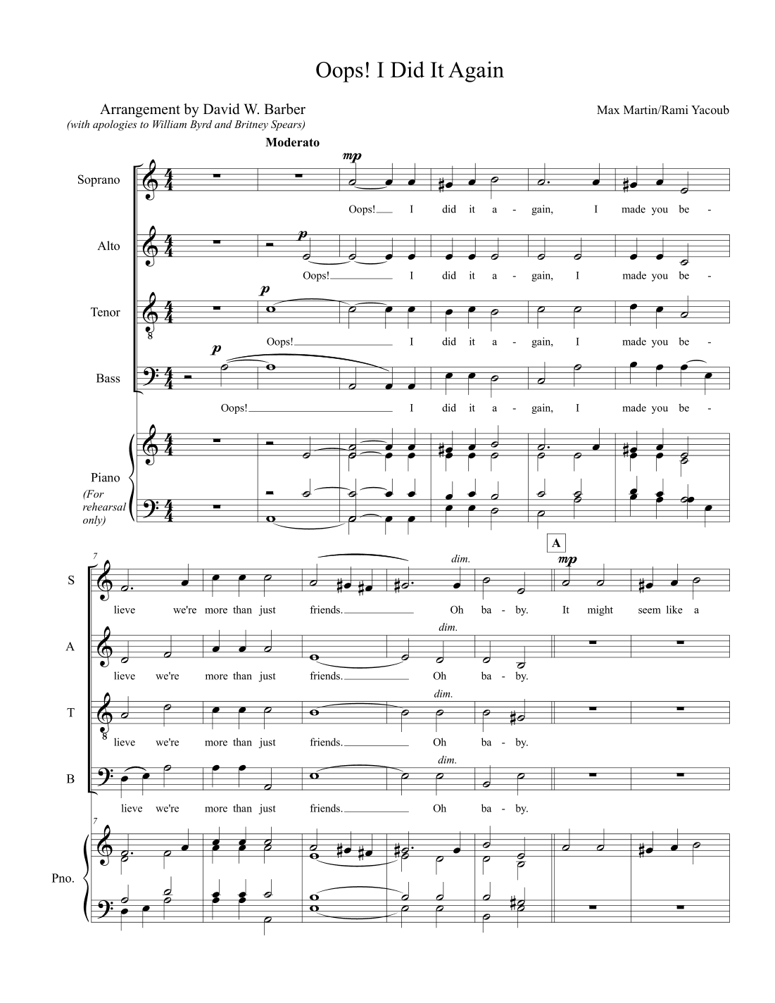 Oops!...i Did It Again (arr. David W. Barber)