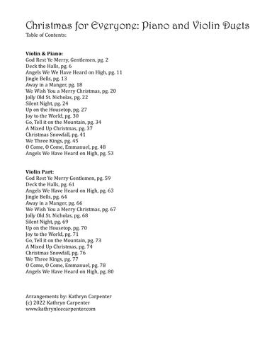 Christmas Piano for Everyone: Piano and Violin Duets (arr. Kathryn Carpenter)