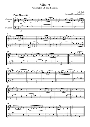 Minuet in G (arr. Andrea Costa)