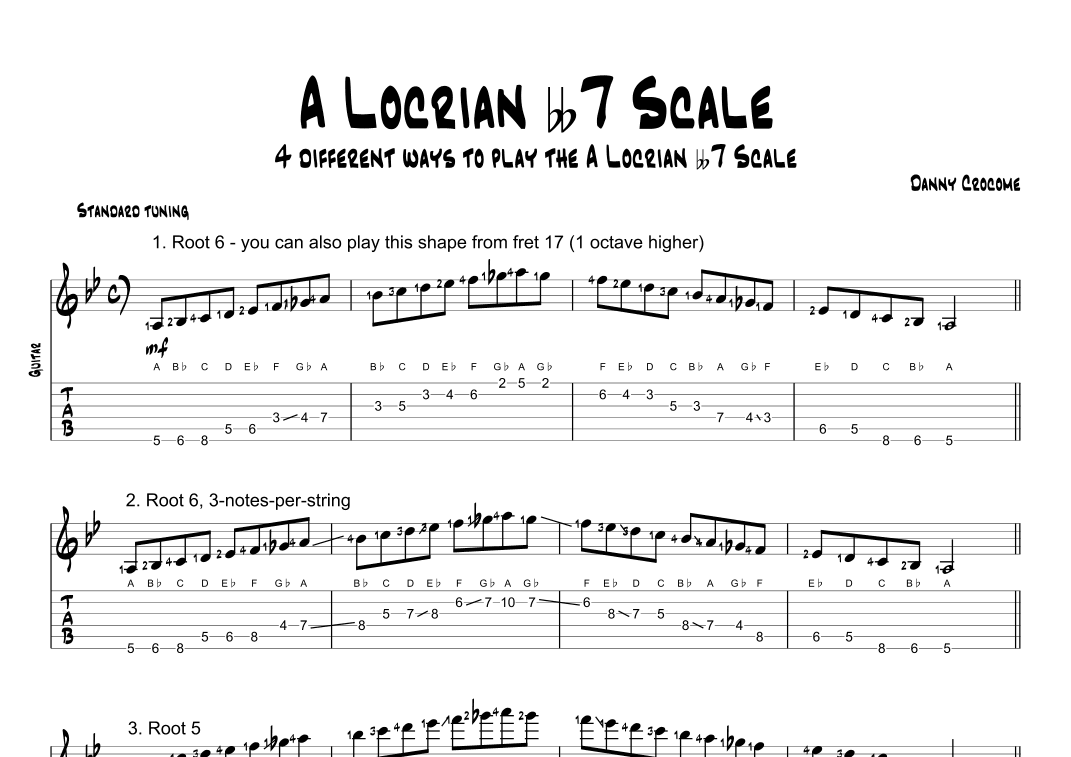 A Locrian bb7 Scale (4 Ways to Play)