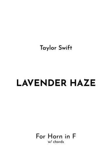 Lavender Haze (arr. Jireh J.)