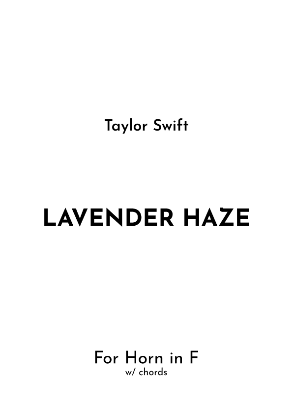 Lavender Haze (arr. Jireh J.)