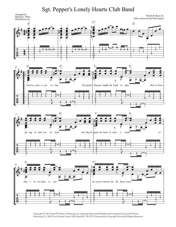 Sgt. Pepper's Lonely Hearts Club Band (arr. Michael J. Miles)