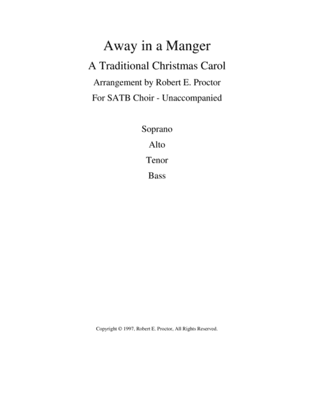 Away in a Manger (arr. Robert E. Proctor)