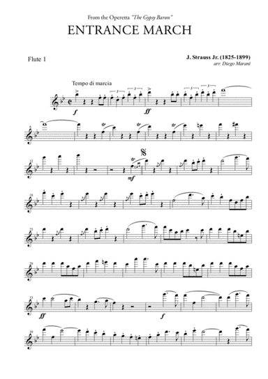 Entrance March from "The Gypsy Baron" for Flute Quartet (arr. Diego Marani)