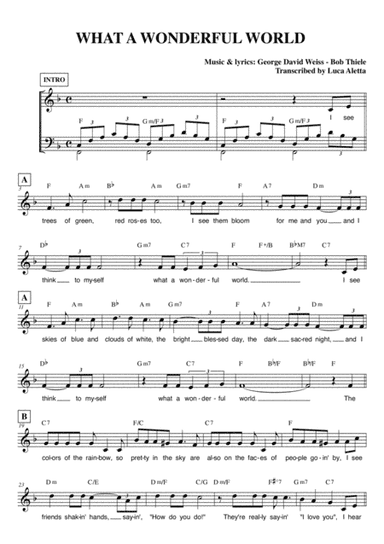 What A Wonderful World (arr. Luca Aletta)