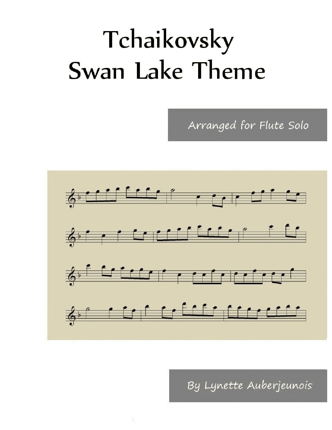 Swan Lake Theme - Flute Solo (arr. Lynette Auberjeunois)