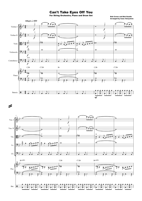 Can't Take My Eyes Off Of You (arr. Isaac Gonçalves)