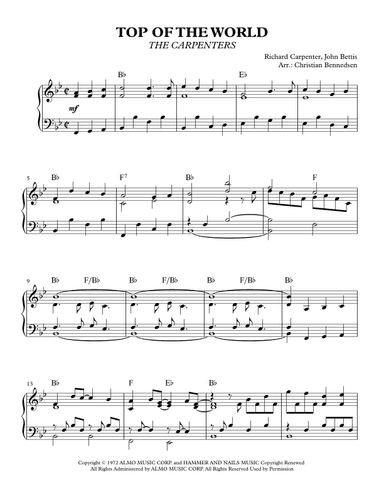 Top Of The World (arr. Christian Bennedsen)