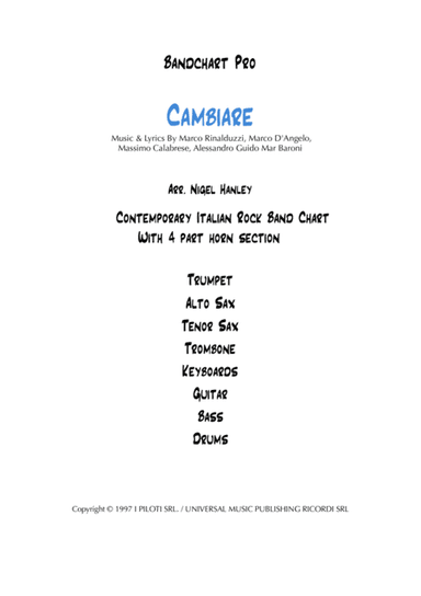 Cambiare (arr. Nigel Hanley)