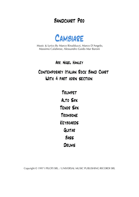 Cambiare (arr. Nigel Hanley)
