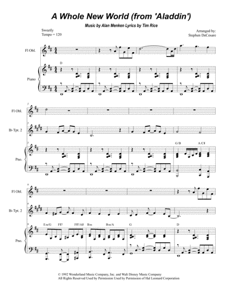 A Whole New World (from 'Aladdin') (arr. Stephen DeCesare)