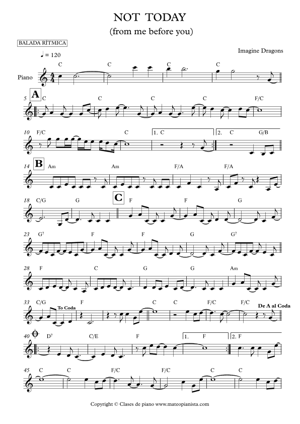 Not Today (arr. Mateo Aguilar)