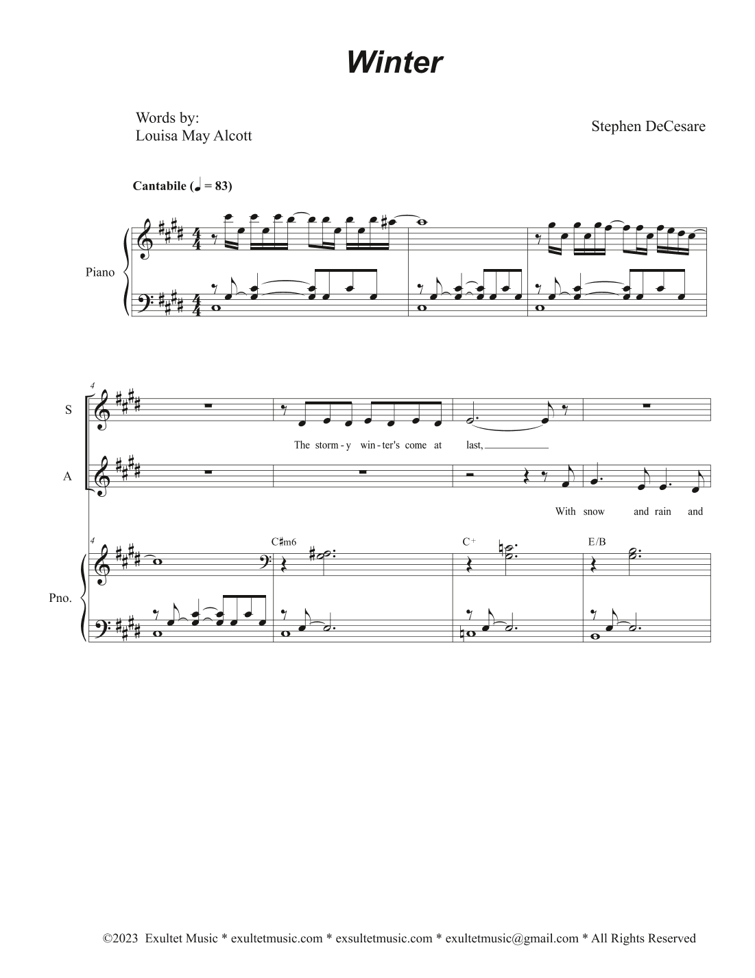Winter (Vocal Trio - (SAB)