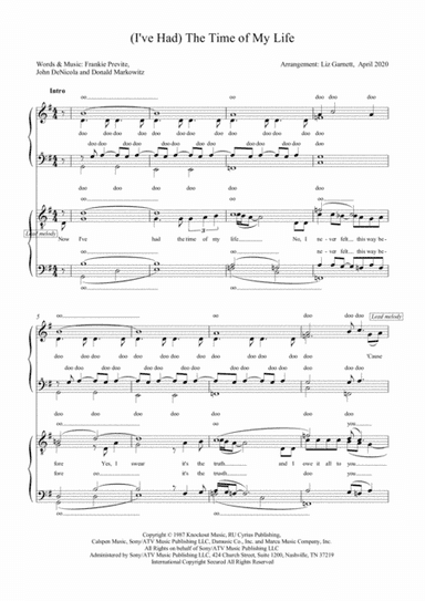 (i've Had) The Time Of My Life (arr. Liz Garnett)