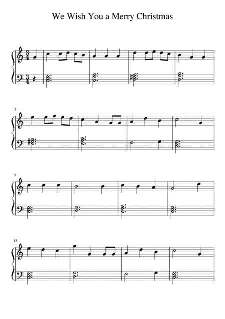 We Wish You a Merry Christmas - Easy Piano (arr. F. Chiofalo)