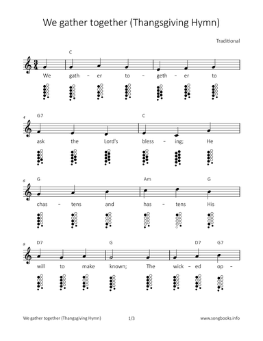 We gather together (Thanksgiving hymn) (arr. songbooks.info)