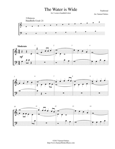 The Water is Wide - for 3-octave handbell choir (arr. Samuel Stokes)
