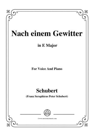 Schubert-Nach einem Gewitter in E Major,for voice and piano (arr. MSM)