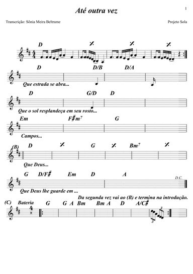 Até outra vez (arr. Sônia S M Beltrame)