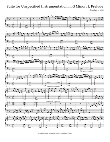 Suite for Unspecified Instrumentation in G Minor: I. Prelude