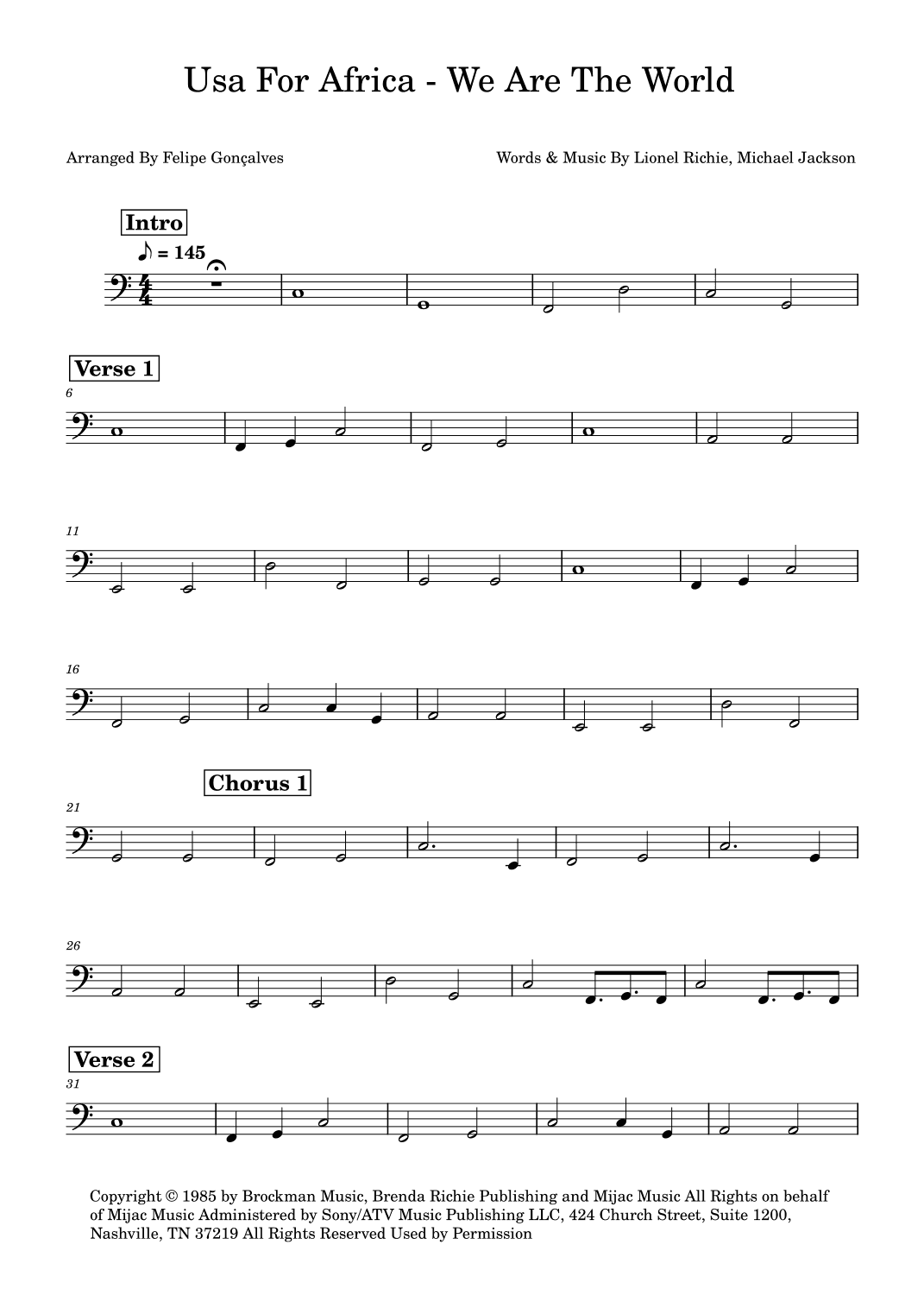 We Are The World (arr. Felipe Gonçalves)