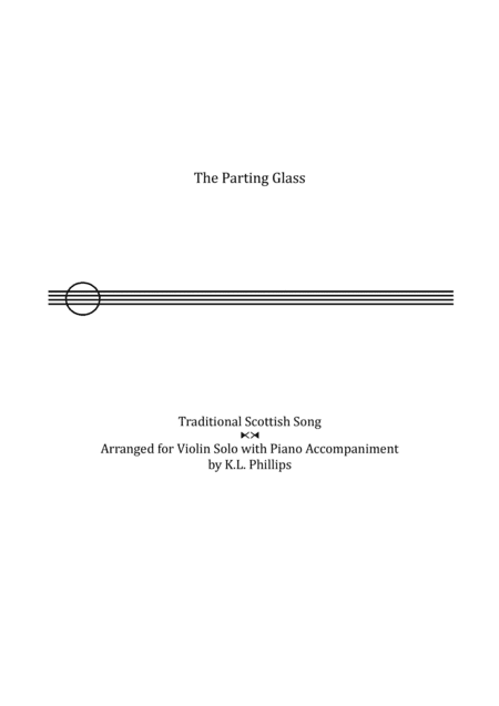 The Parting Glass - Celtic Violin Solo with Piano Accompaniment (arr. K.L. Phillips)