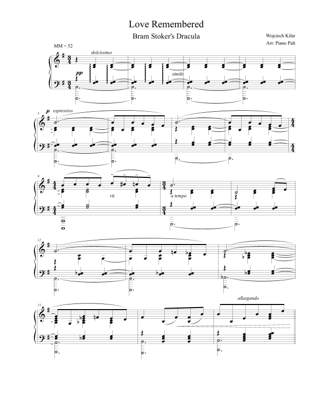 Love Remembered (arr. Piano Palt)