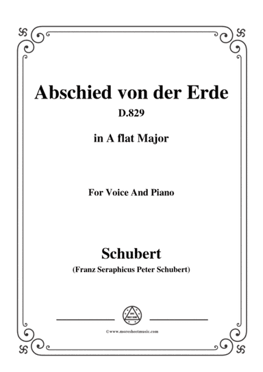 Schubert-Abschied von der Erde(Farewell to the Earth),D.829,in A flat Major,for Voice&Piano (arr. MSM)