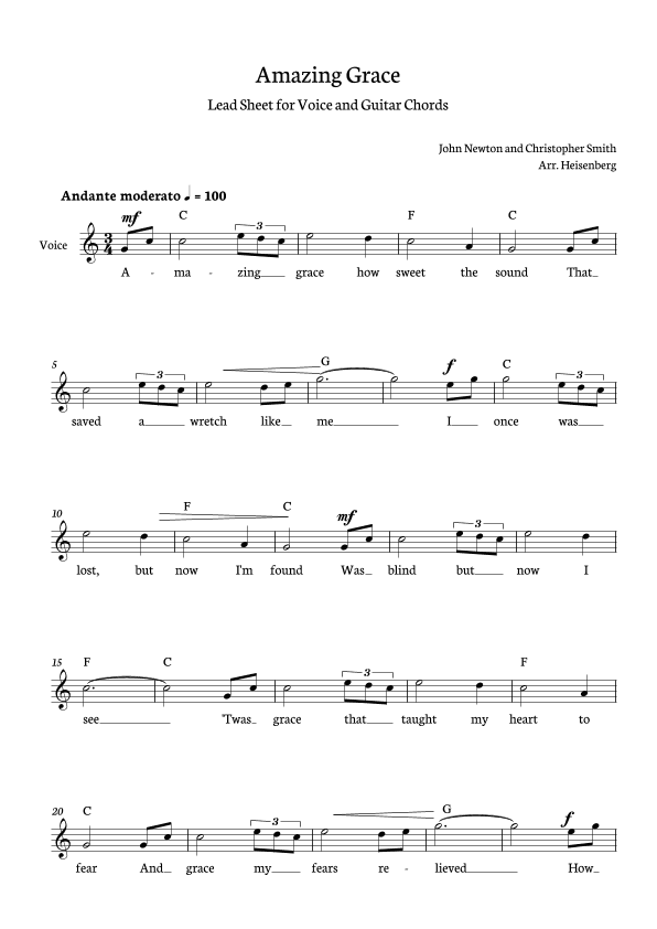 Amazing Grace (arr. Heisenberg)