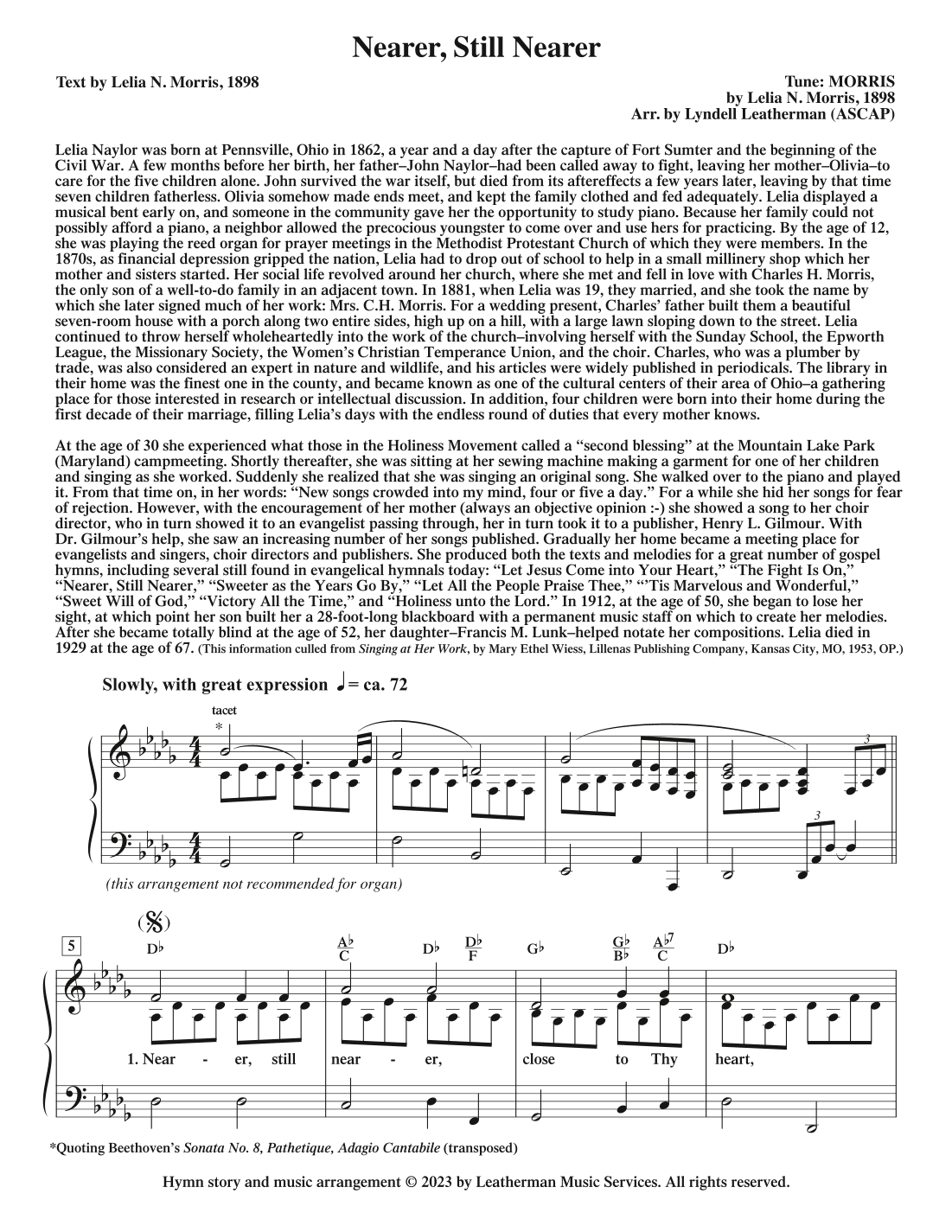 Nearer, Still Nearer (arr. Lyndell Leatherman)