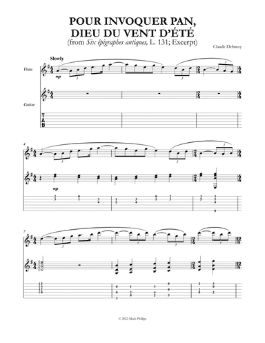 Pour invoquer Pan, dieu du vent d'été (arr. Mark Phillips)