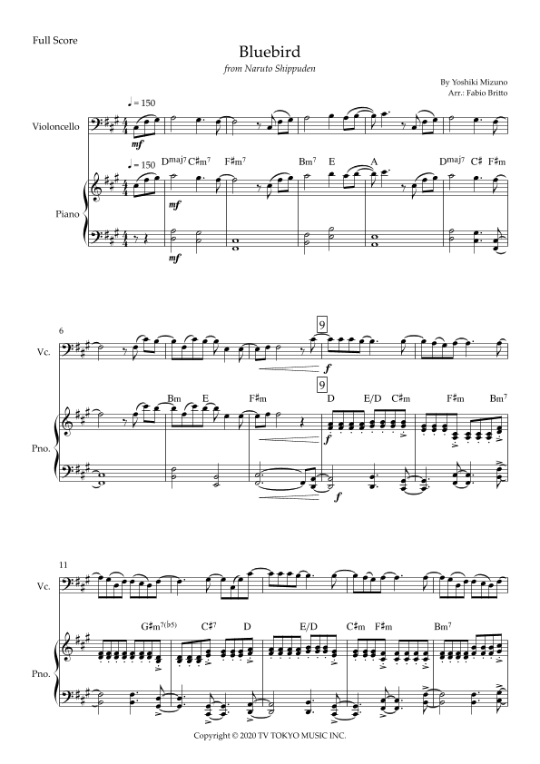 Ikimono Gakari's Blue Bird (arr. Fabio Britto)