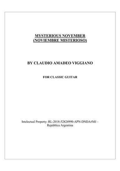MYSTERIOUS NOVEMBER (NOVIEMBRE MISTERIOSO)