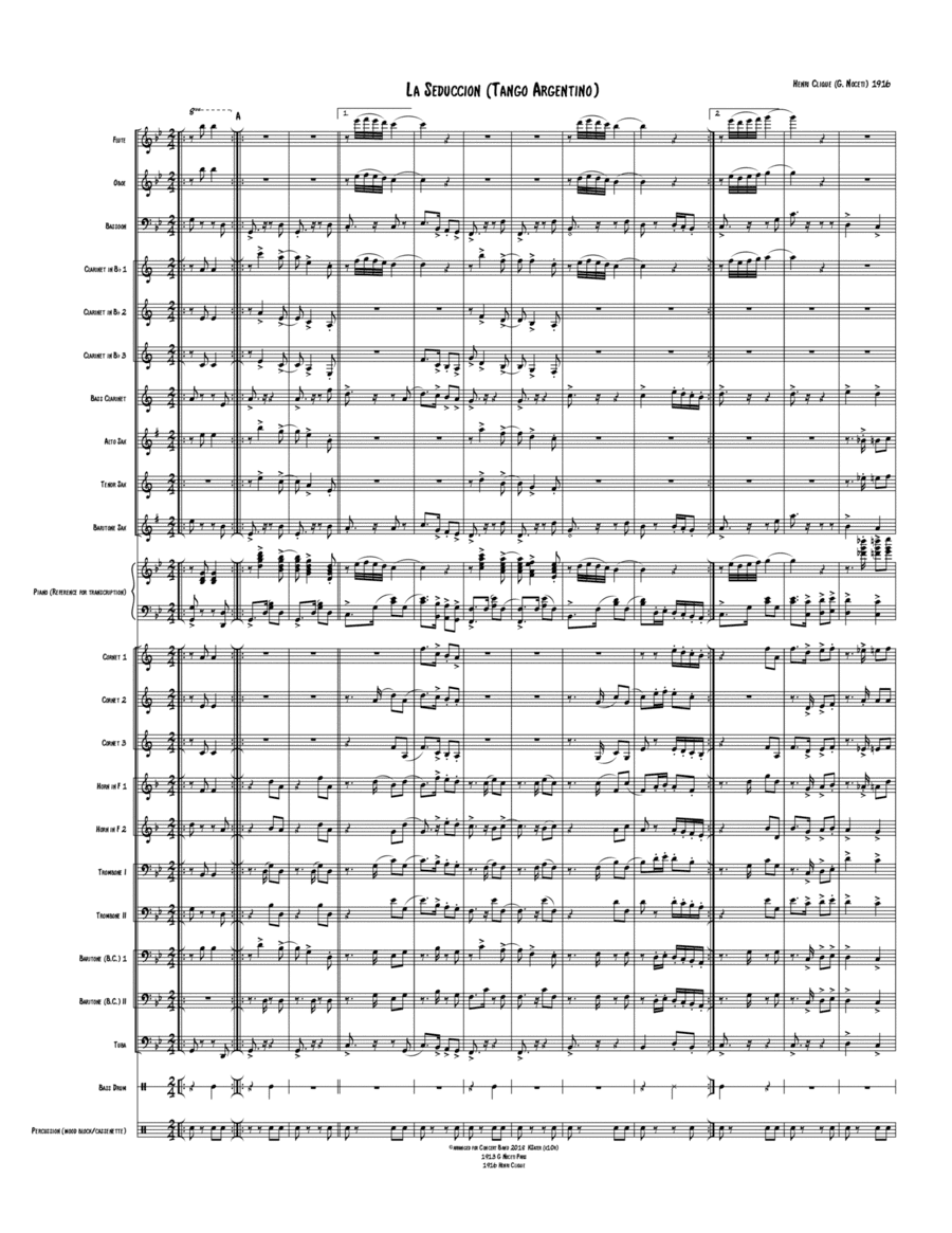 La Seduccion - Fox Tango  (Enchantment)  Henri Clique 1916 (arr. KSater)