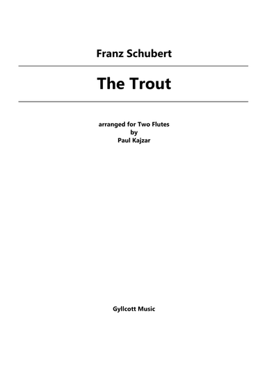 The Trout (Two Flutes) (arr. Paul Kajzar)