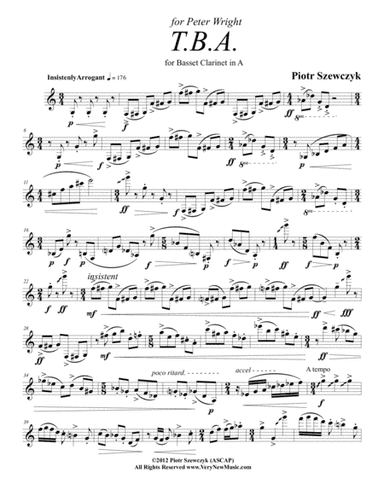 T.B.A. for Basset Clarinet in A