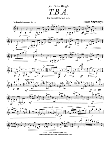 T.B.A. for Basset Clarinet in A