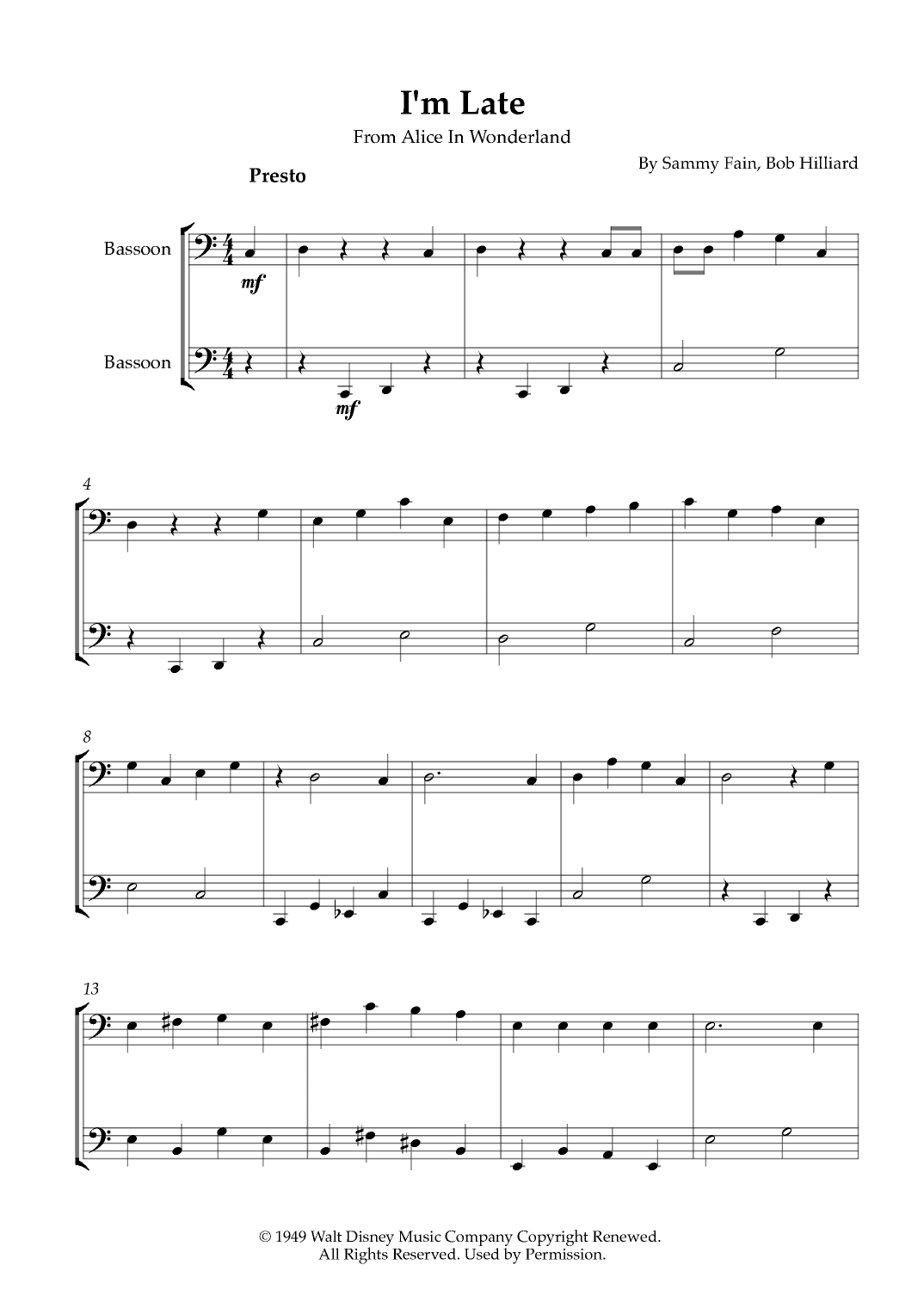 I'm Late (arr. Karen Gueiros)