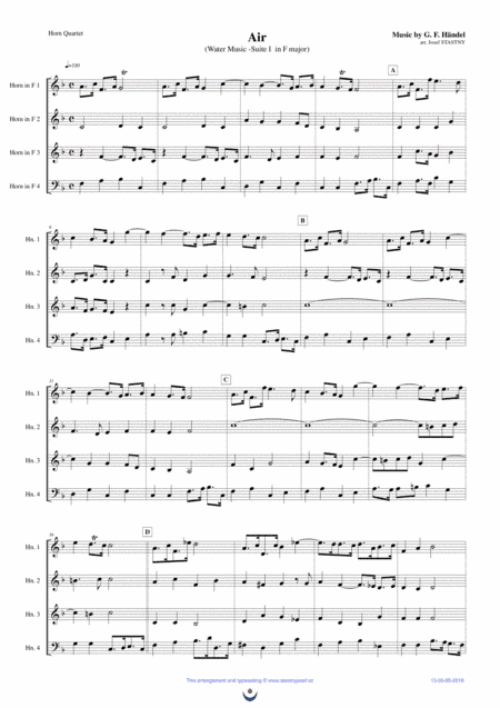 Air (Water Music) (arr. Josef STASTNY)