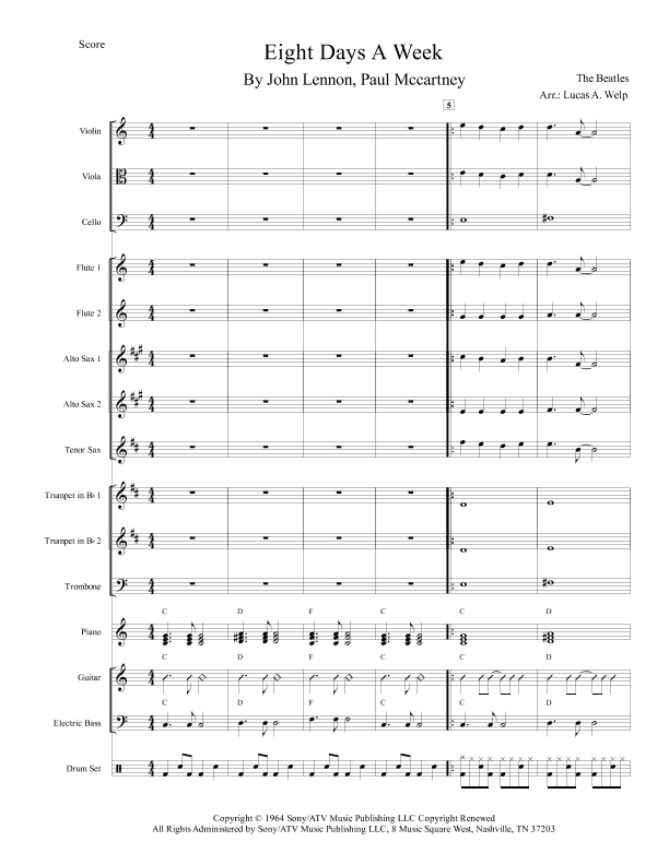 Eight Days A Week (arr. Lucas A. Welp)