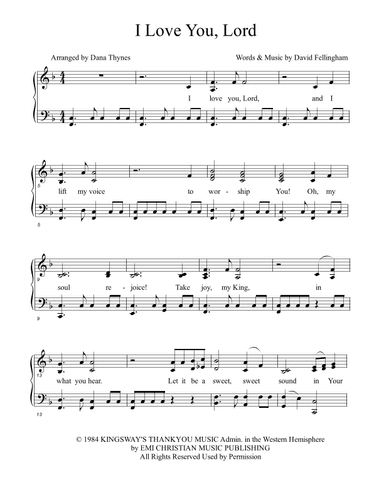 I Love You Lord (arr. Dana Thynes)