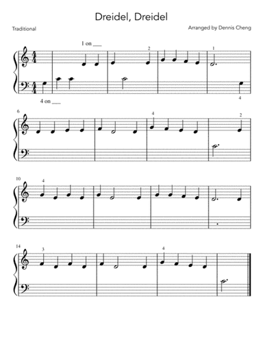 Dreidel Dreidel (The Dreidel Song) - 2 Beginner Piano Versions (arr. Dennis Cheng)